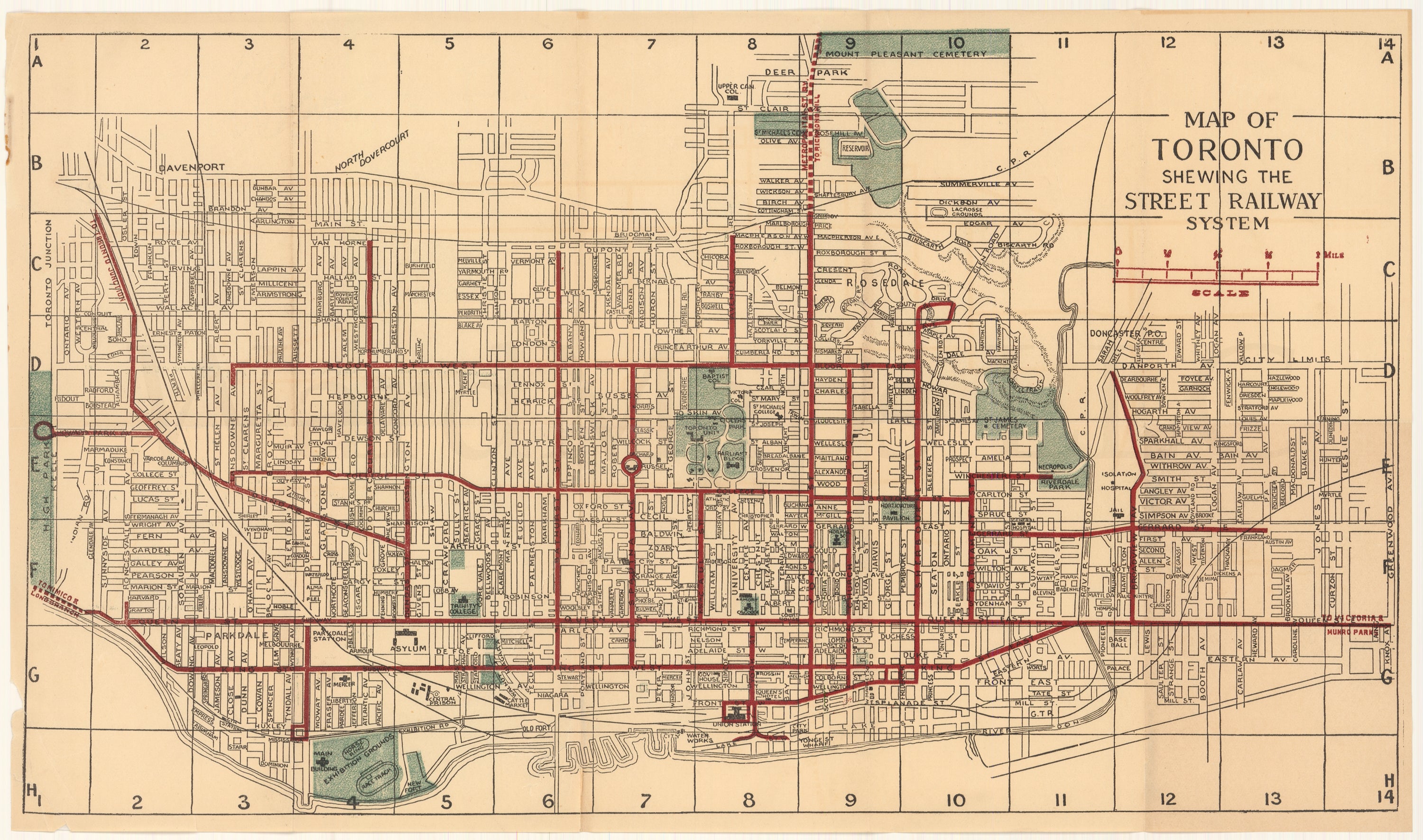 Toronto, Ontario Street Railway System 1899 – WardMaps LLC