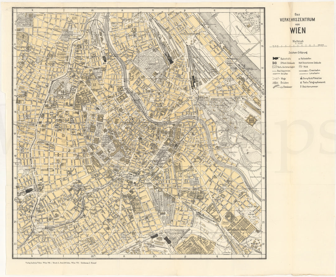 Vienna, Austria 1925: Central Transport Map