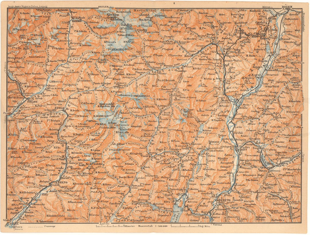 Trentino Province (Central Part), Italy 1911 (E. Alps)