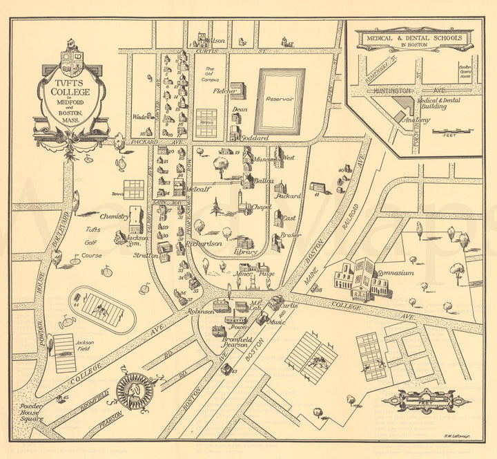 Tufts College (University) in Medford and Boston, Massachusetts 1941