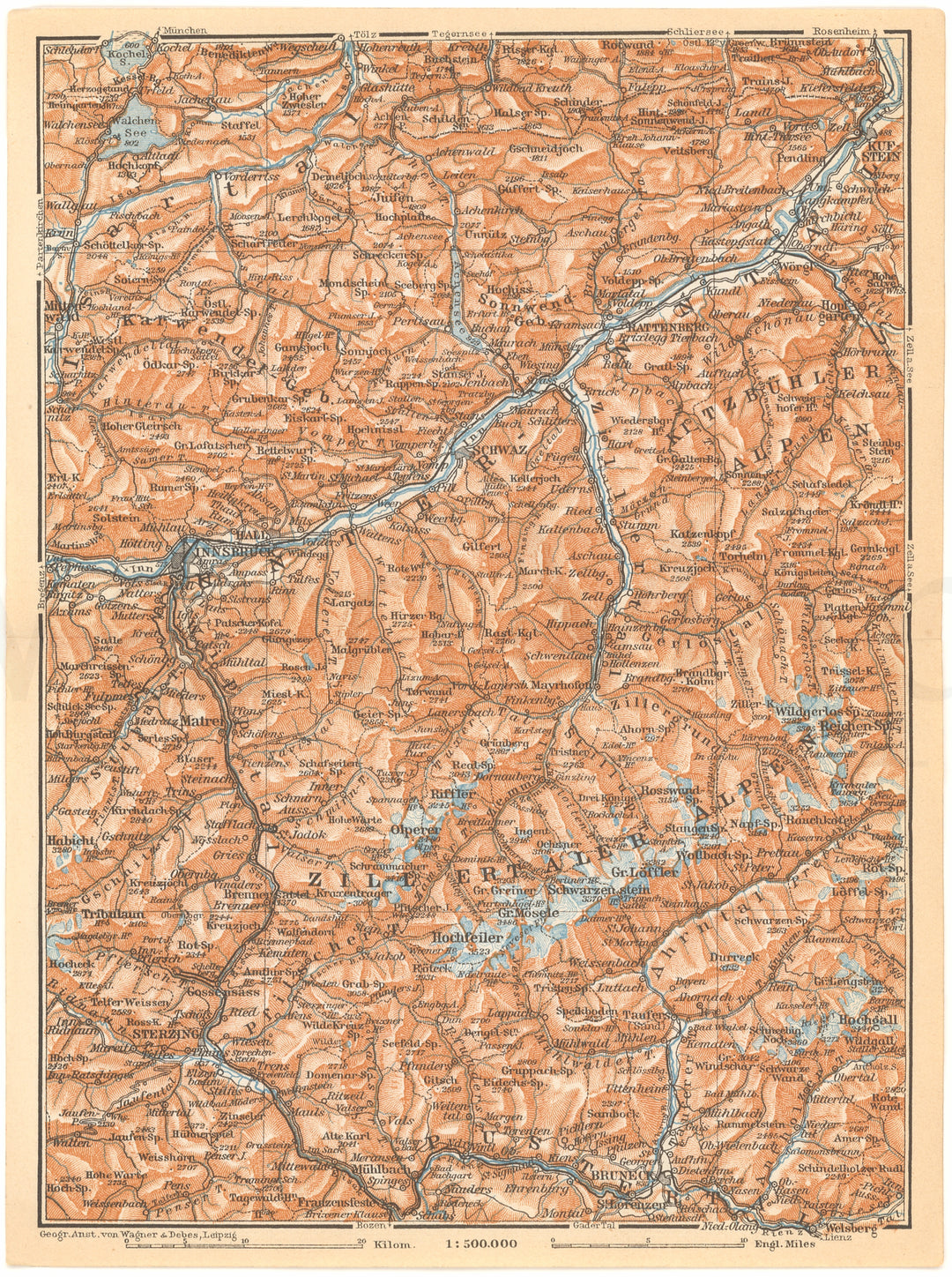 Tyrol (Central Part; Austria) and South Tyrol (North Part; Italy) 1911