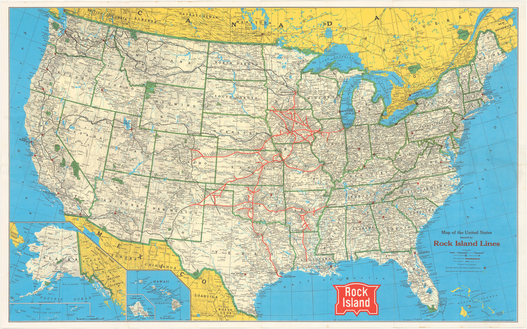 United States 1974: Rock Island Railroad Lines