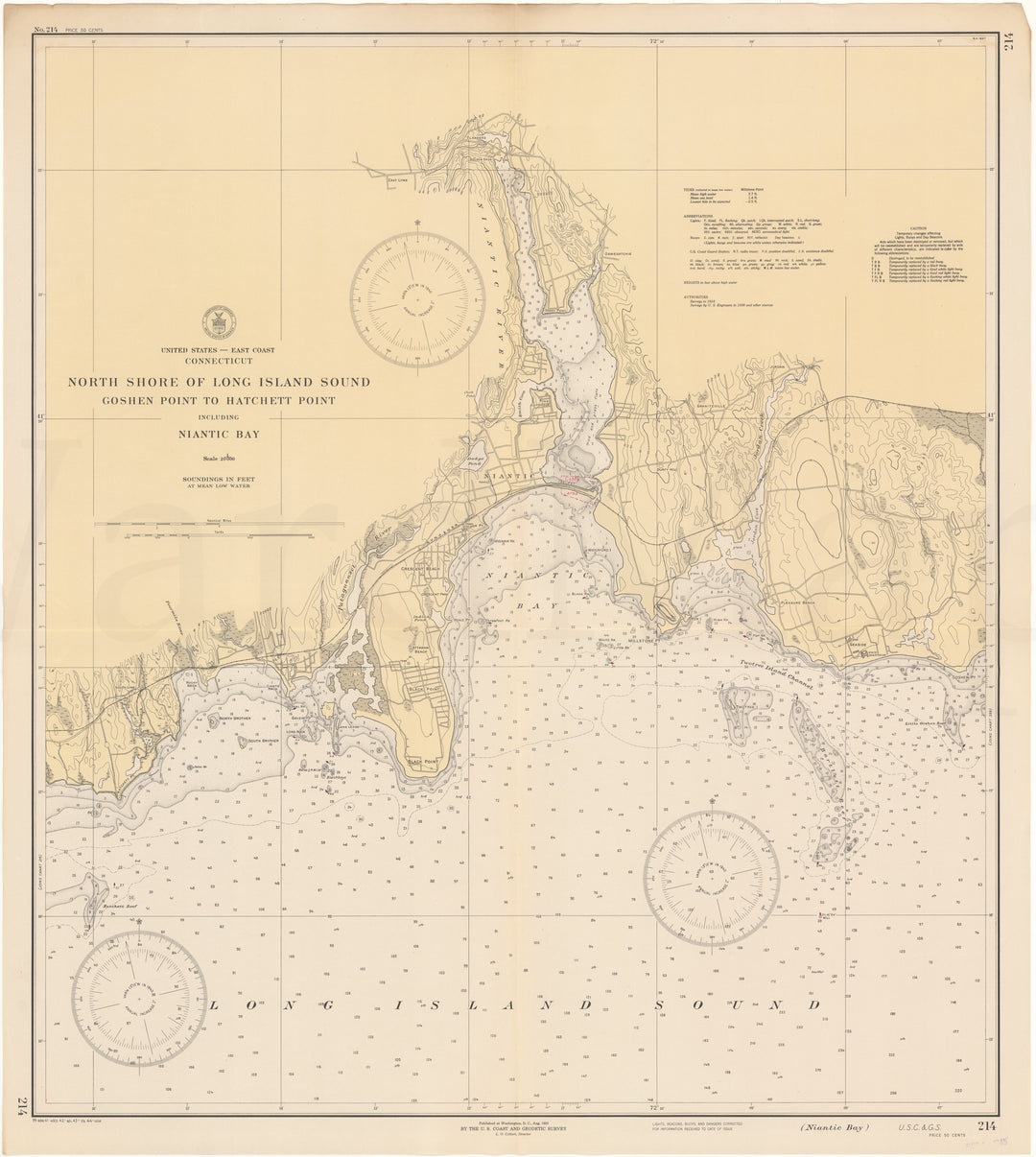 USC&GS Connecticut - North Shore of Long Island Sound: Goshen Point to Hatchett Point 1944 (WM)