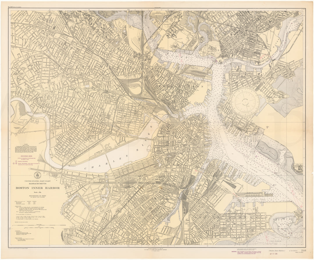 USC&GS Massachusetts: Boston Inner Harbor 1945