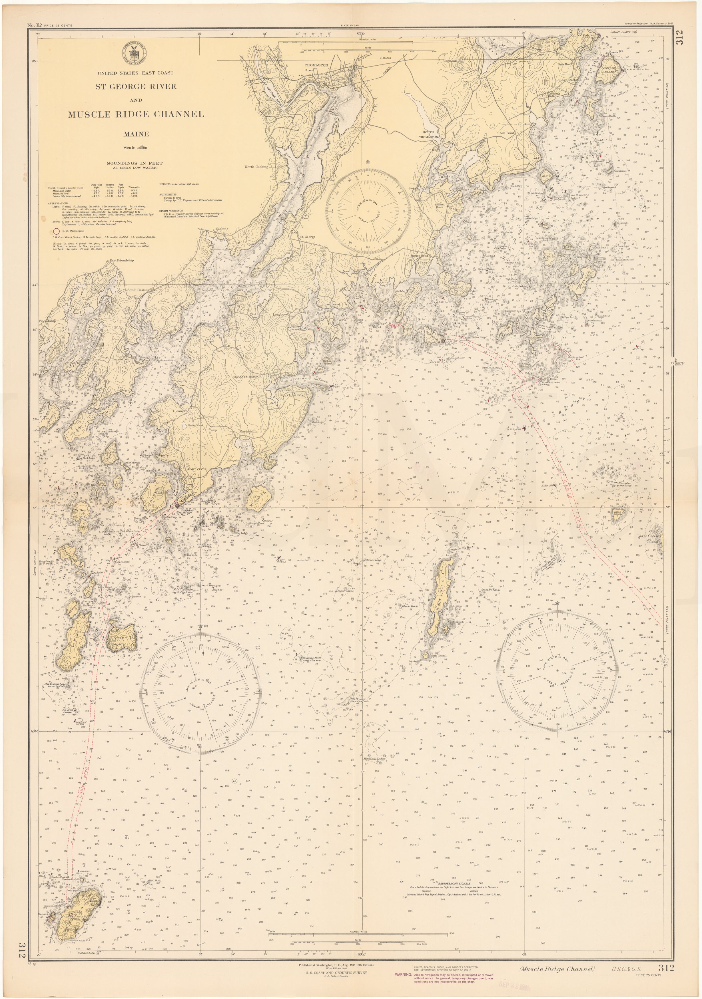 USC&GS Maine: Saint George River and Muscle Ridge Channel 1945 ...