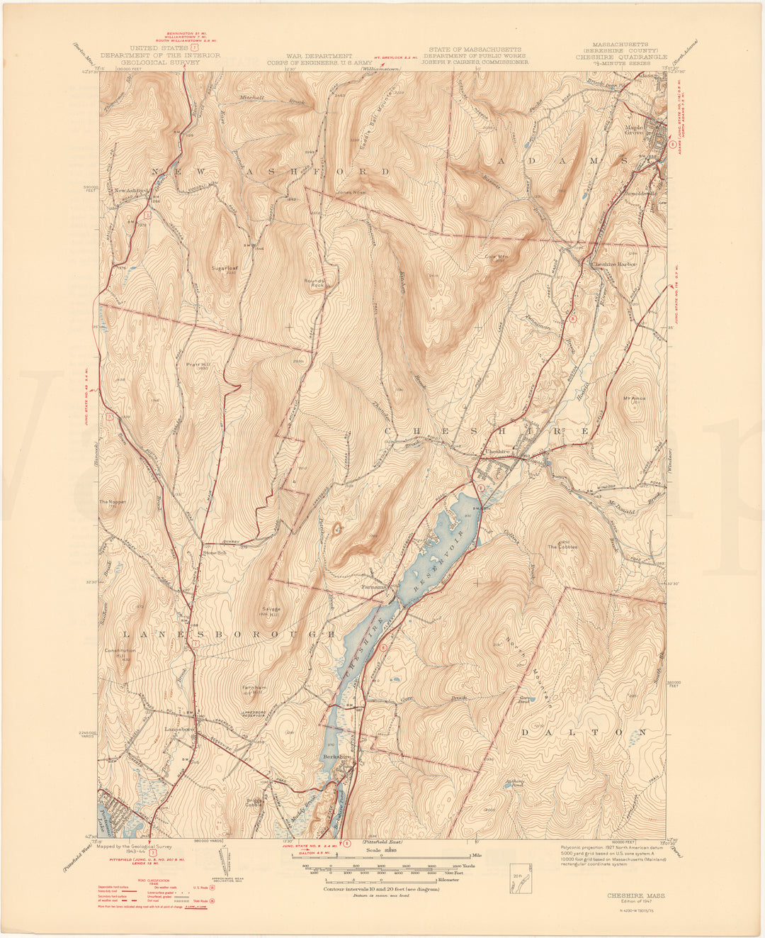 USGS Massachusetts: Cheshire Sheet 1947
