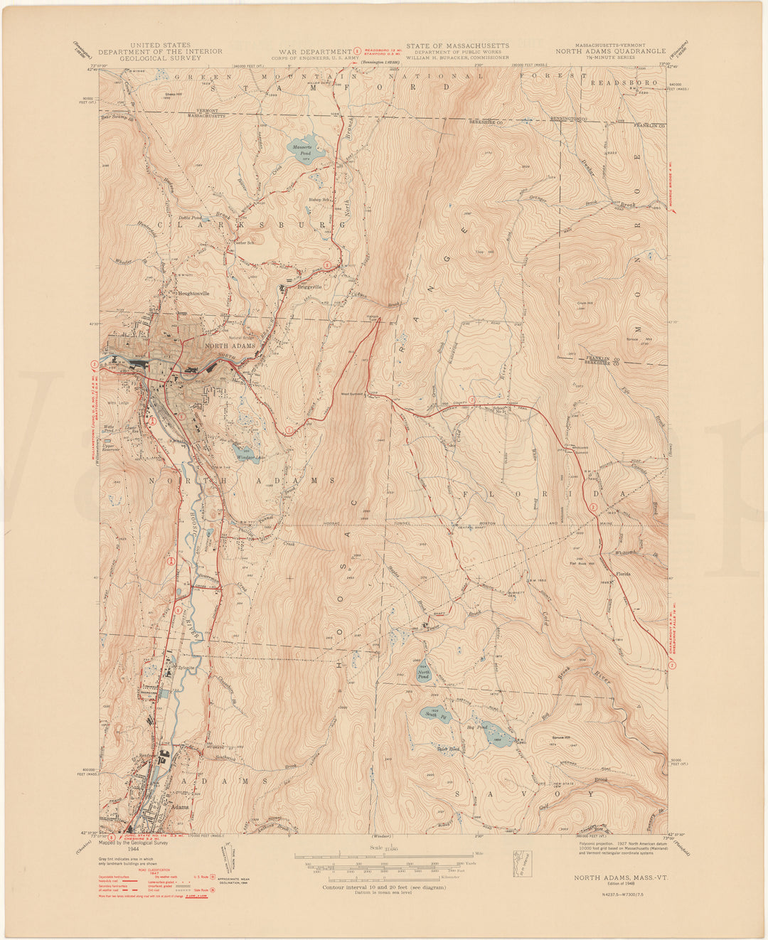 USGS Massachusetts: North Adams Sheet 1948