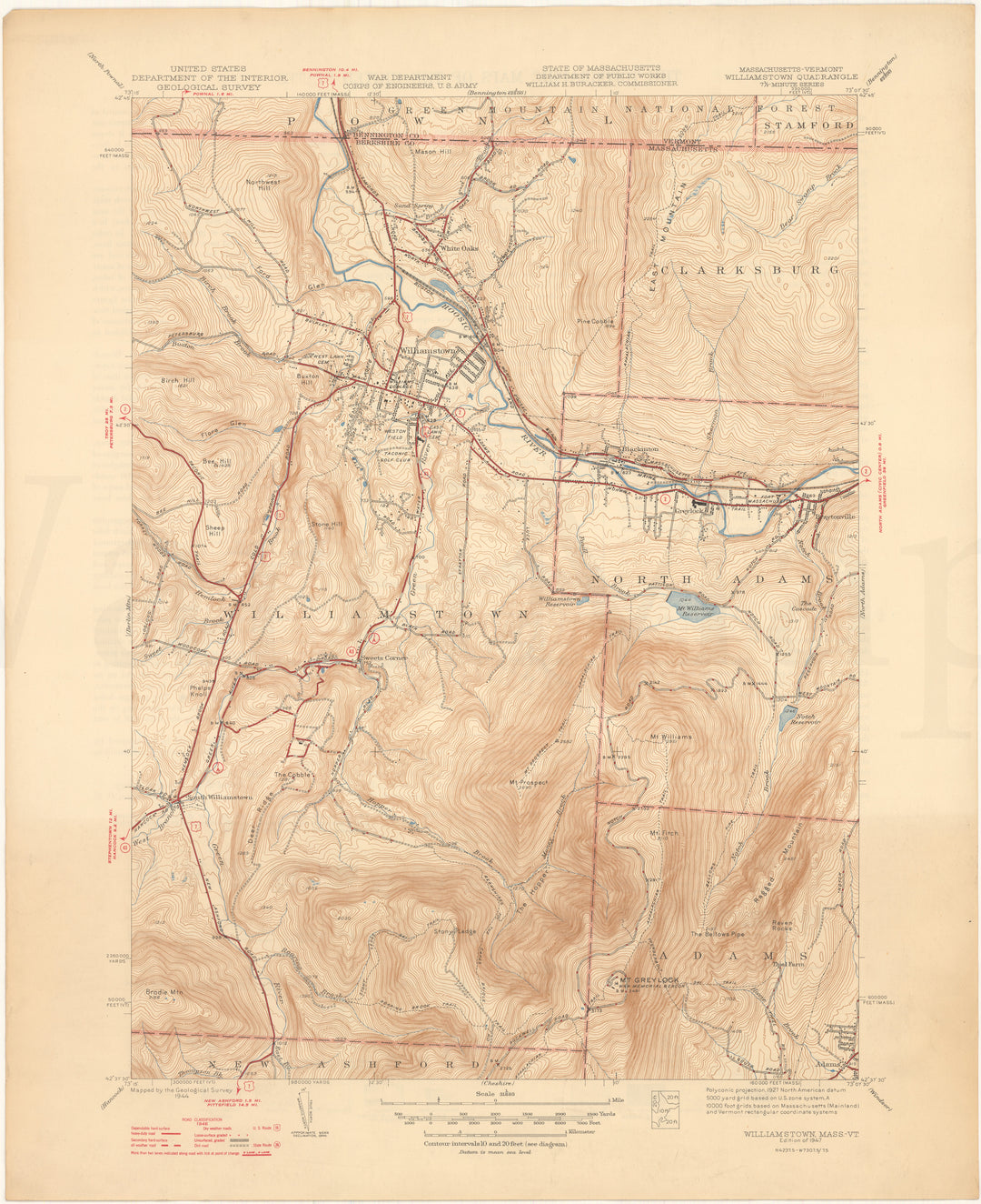 USGS Massachusetts: Williamstown Sheet 1947