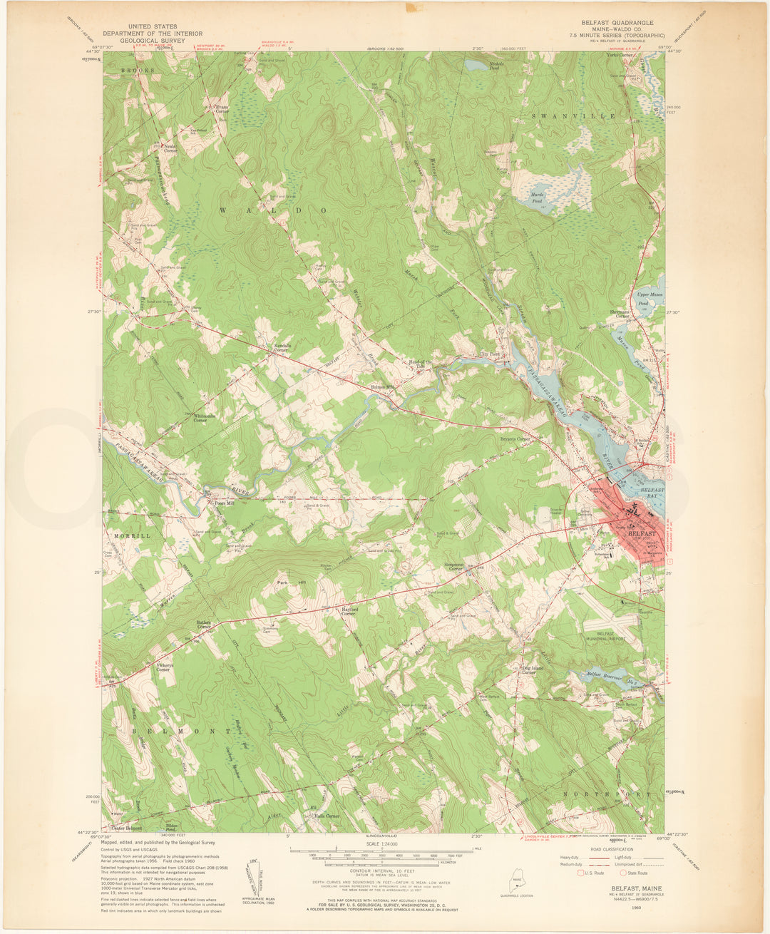 USGS Maine: Belfast Sheet 1960