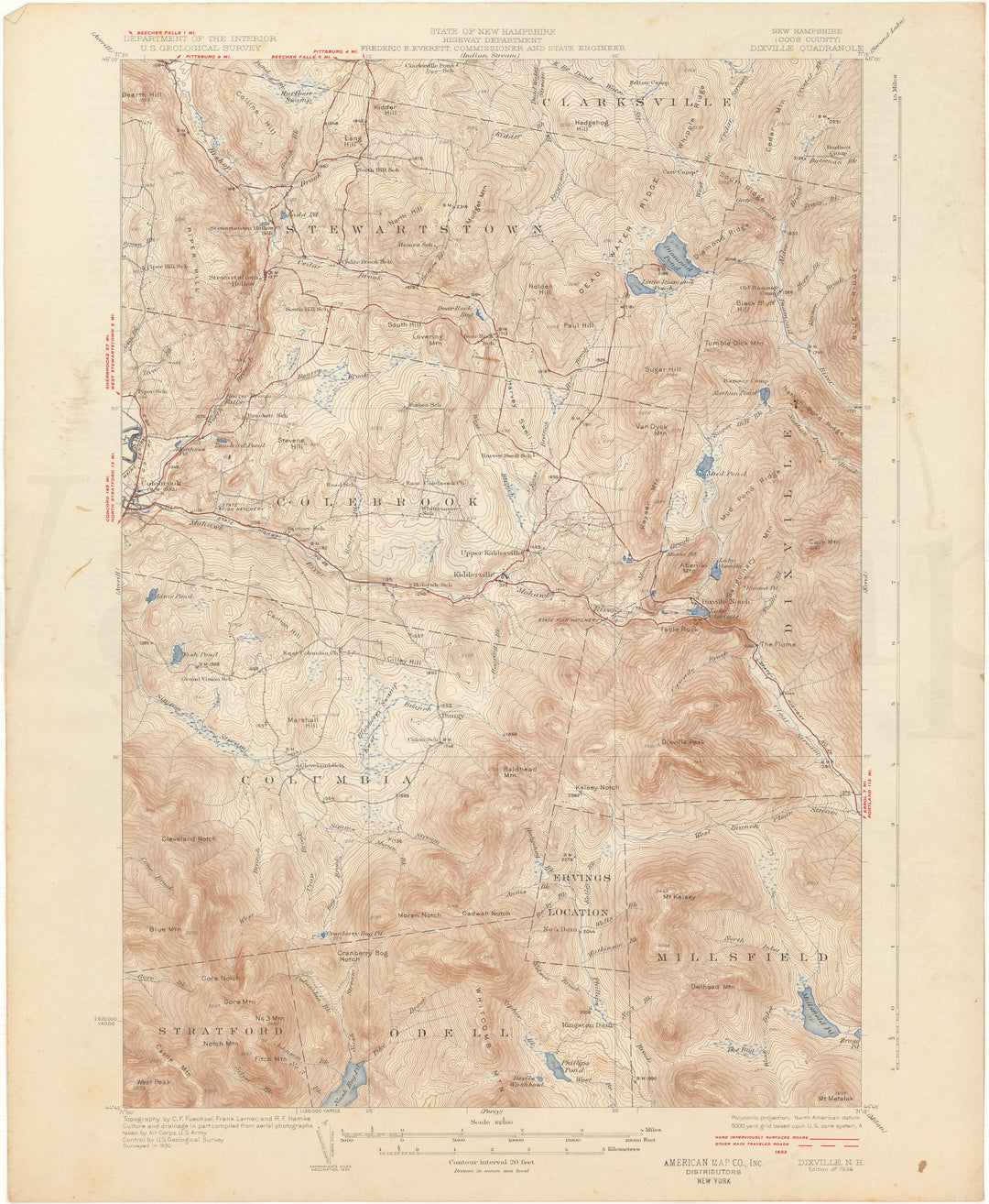 USGS New Hampshire: Dixville Sheet 1934