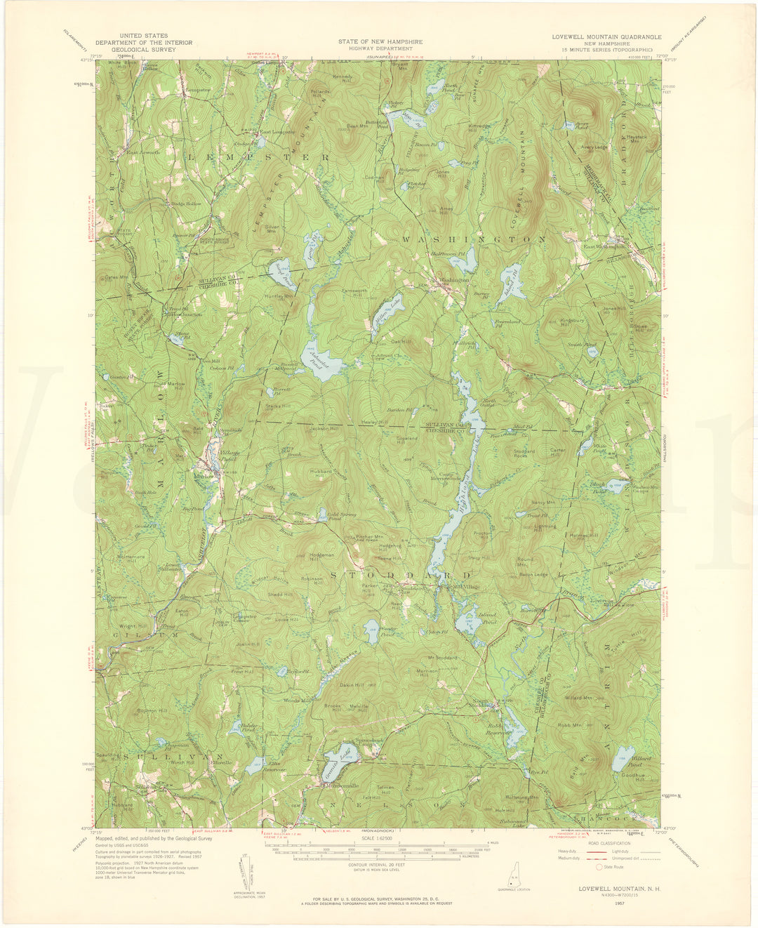 USGS New Hampshire: Lovewell Mountain Sheet 1957