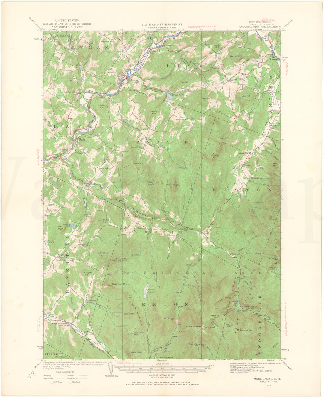 USGS New Hampshire: Moosilauke Sheet 1929