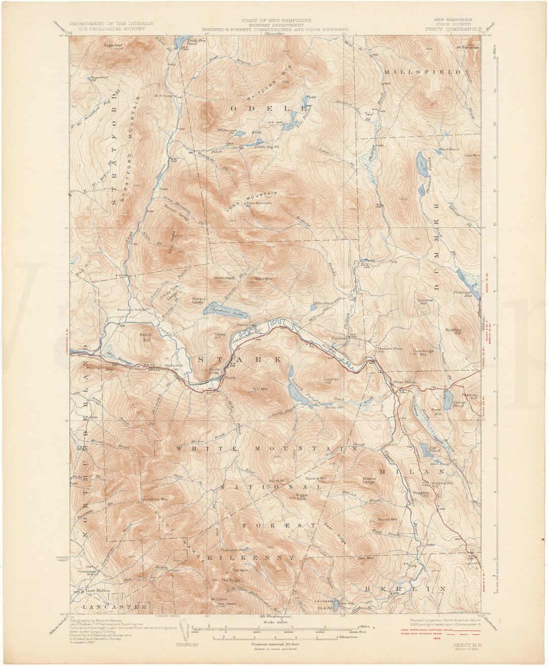 USGS New Hampshire: Percy Sheet 1934