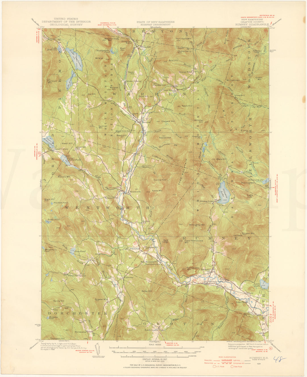 USGS New Hampshire: Rumney Sheet 1928