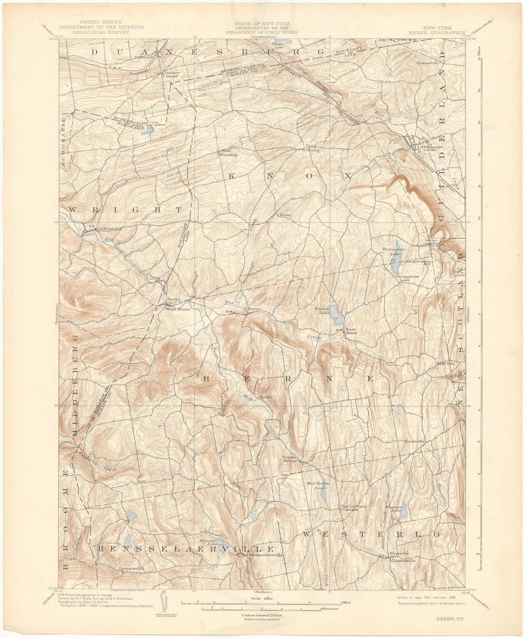USGS New York: Berne Sheet 1903 edition 1938 reprint