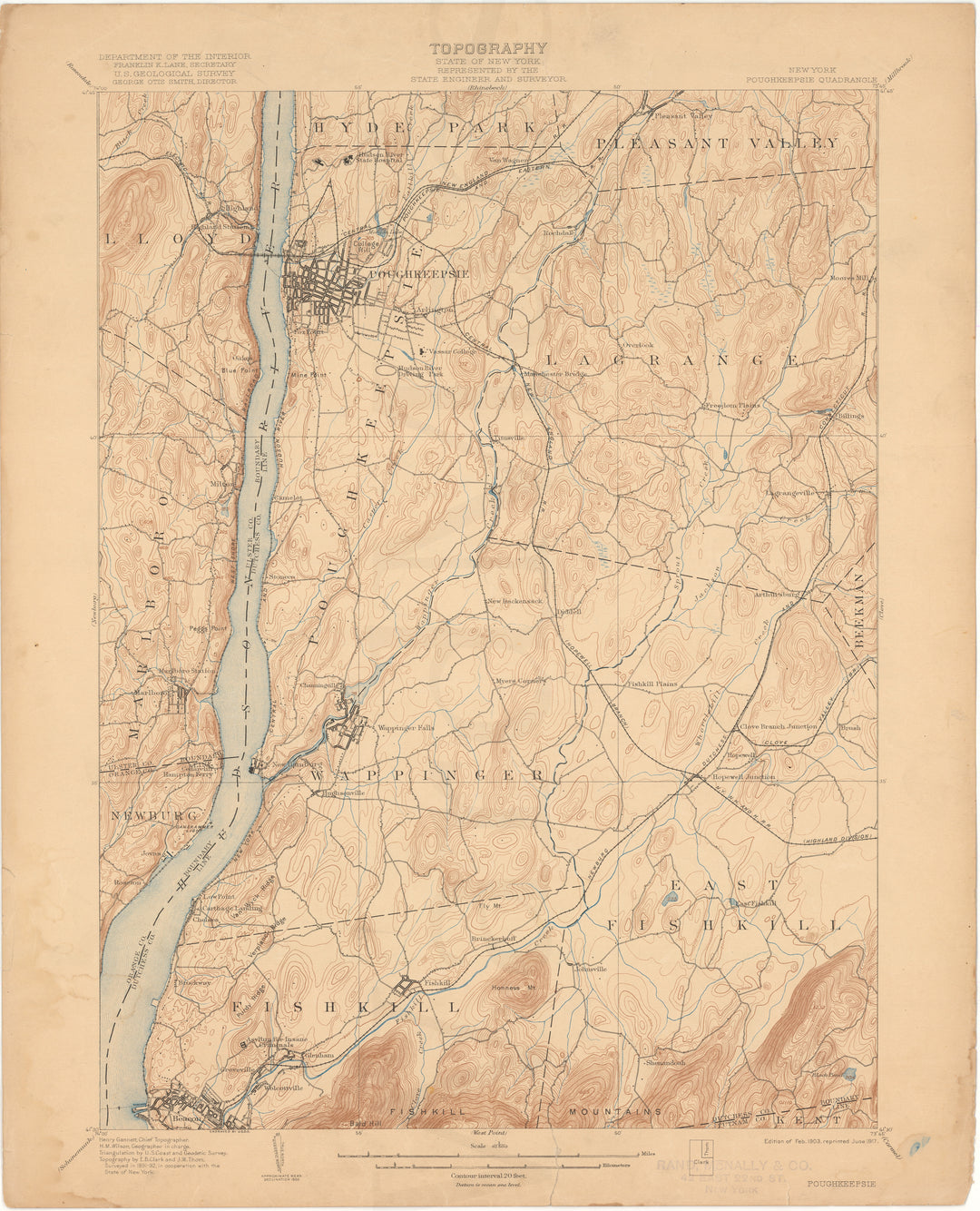 USGS New York: Poughkeepsie Sheet 1903 edition 1917 reprint