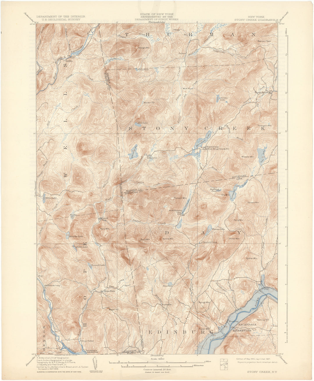 USGS New York: Stony Creek Sheet 1910 edition 1937 reprint