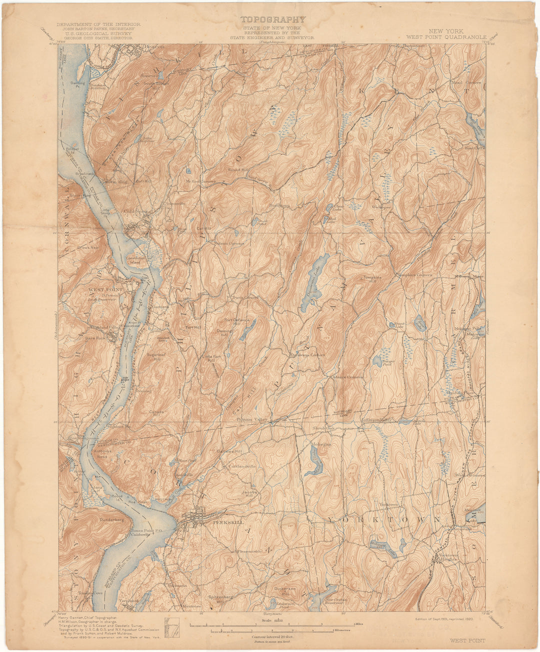 USGS New York: West Point Sheet 1901 edition 1920 reprint