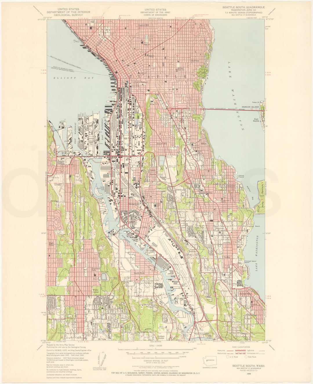 USGS Washington: Seattle South Sheet 1949