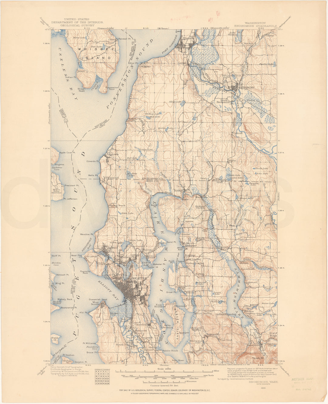 USGS Washington: Snohomish Sheet 1895
