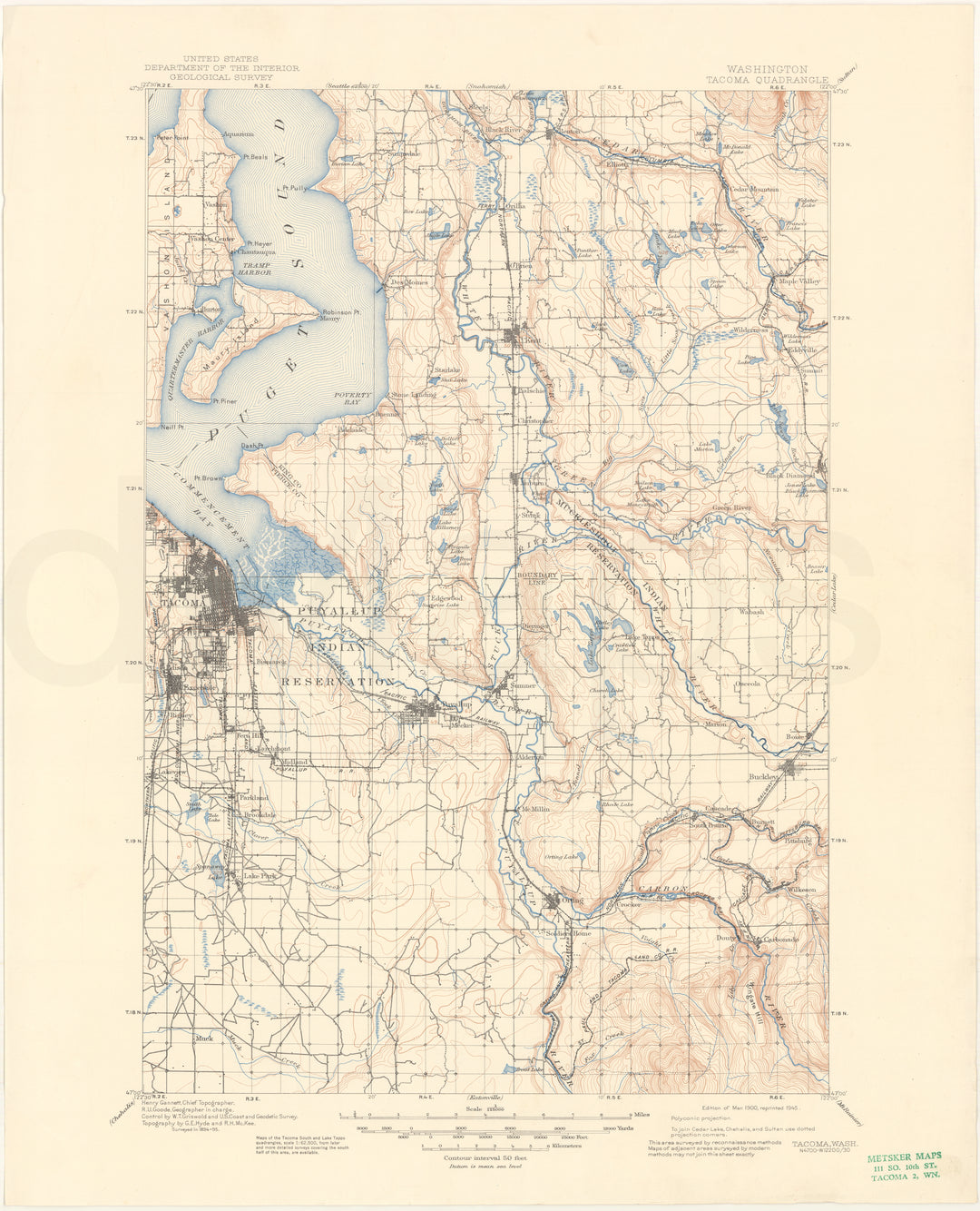 USGS Washington: Tacoma Sheet 1900