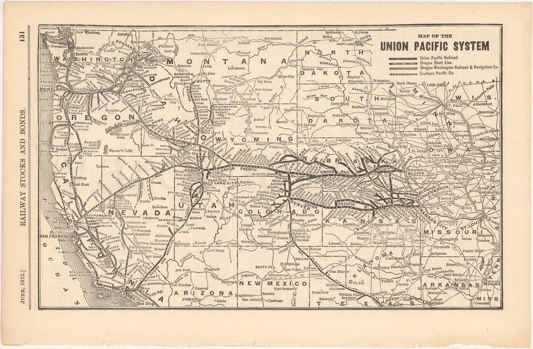 Union Pacific Railroad System 1912