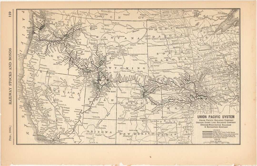 Union Pacific Railroad System 1916