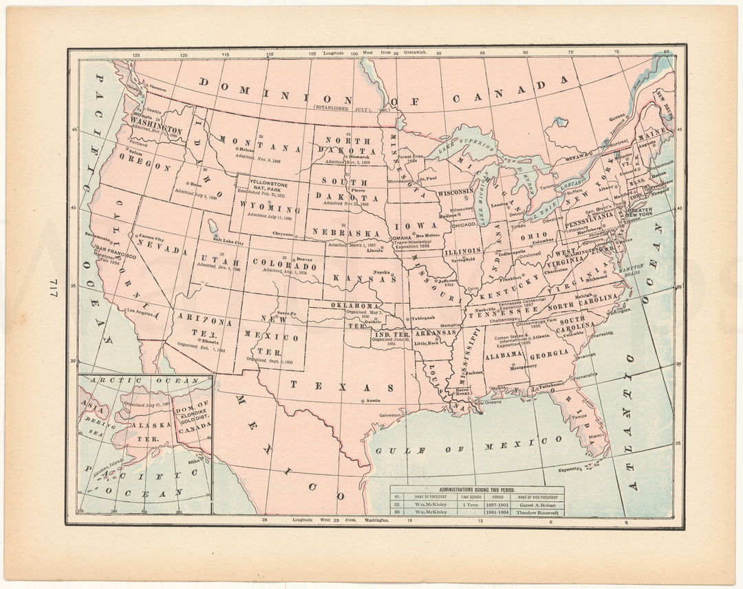 United States 1903: States and Territories 1897-1904