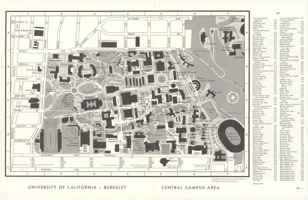 University of California, Berkeley 1967: Central Campus Area
