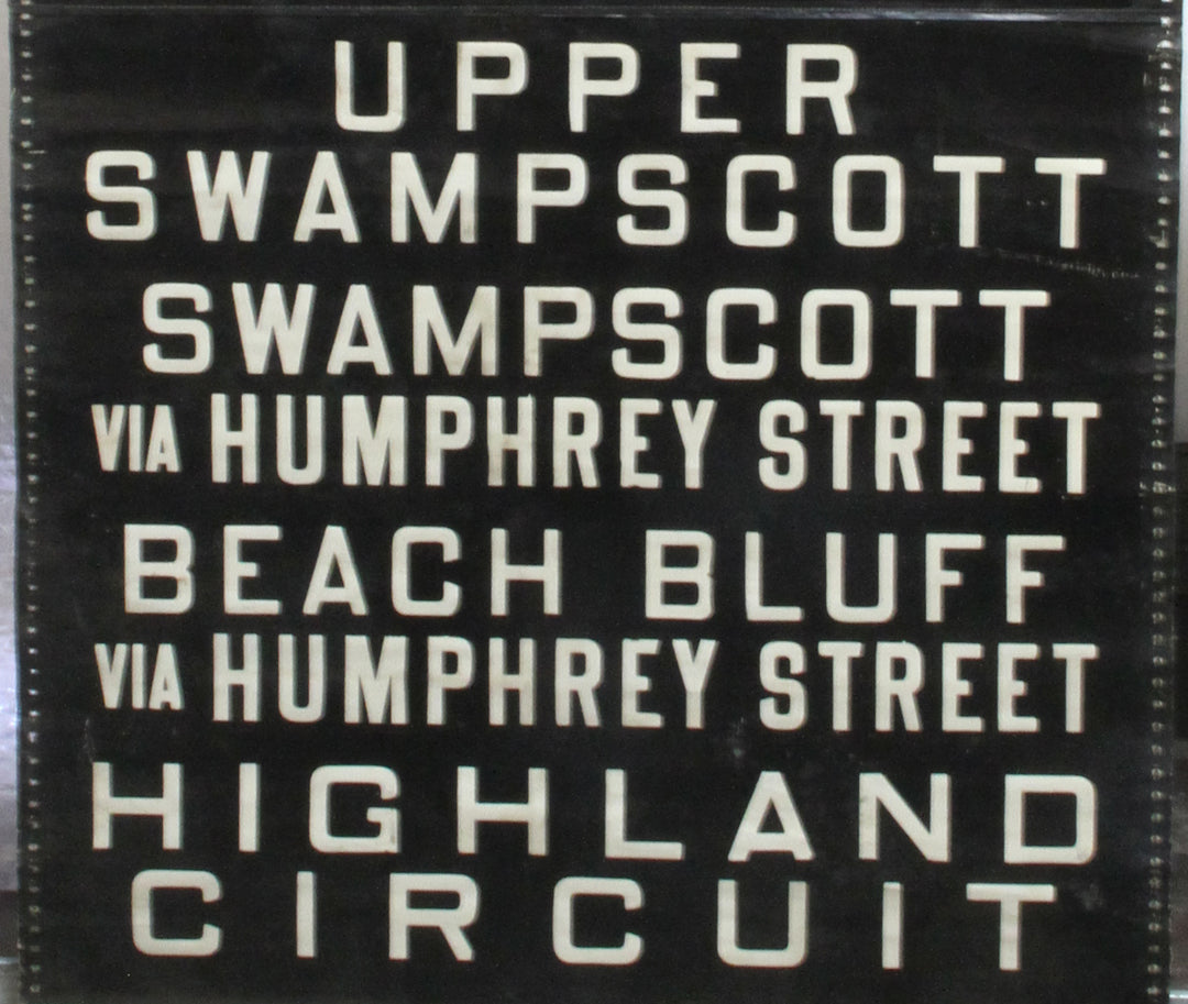 E. Mass. St. Ry. Co. Rollsign Curtain: Swampscott, Highland Circuit