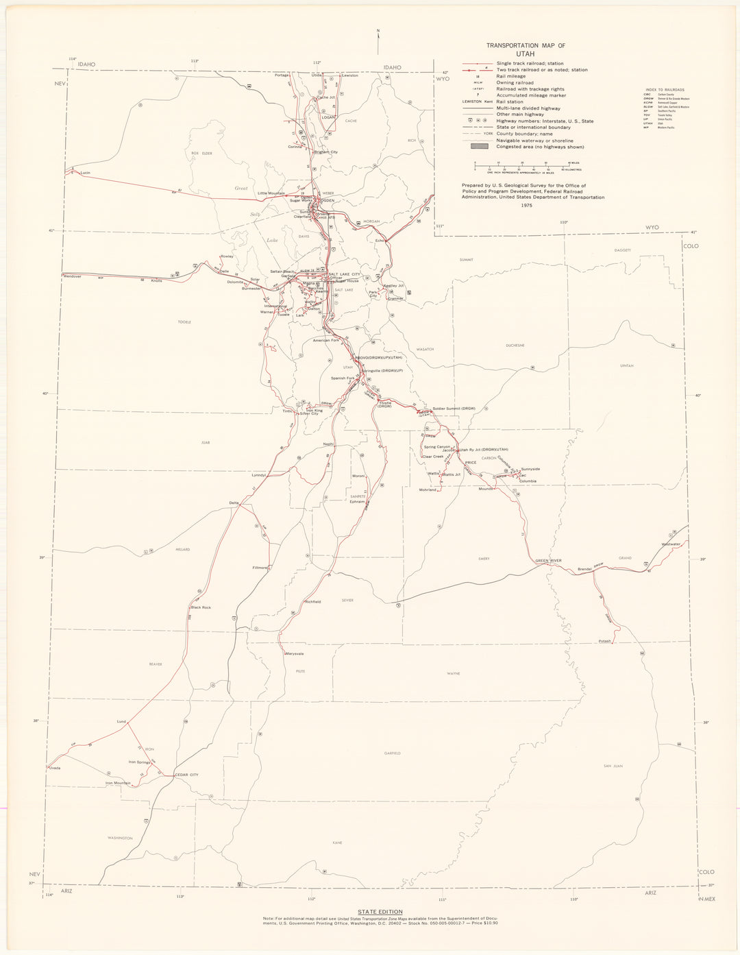 Nevada Transportation Map 1975: State Edition