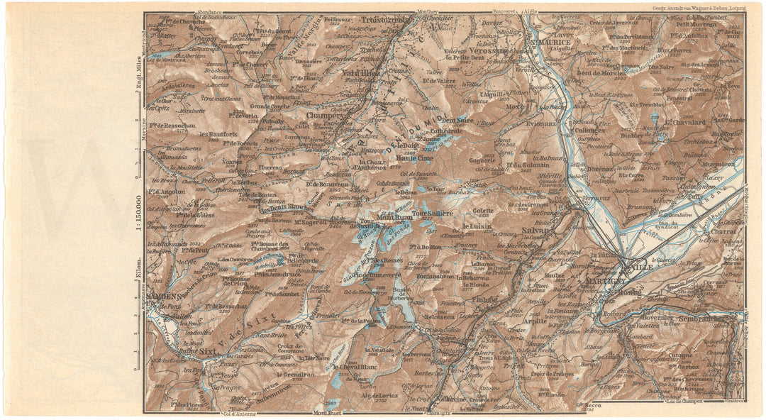 Valais Canton (Western), Switzerland 1938: Martigny Region