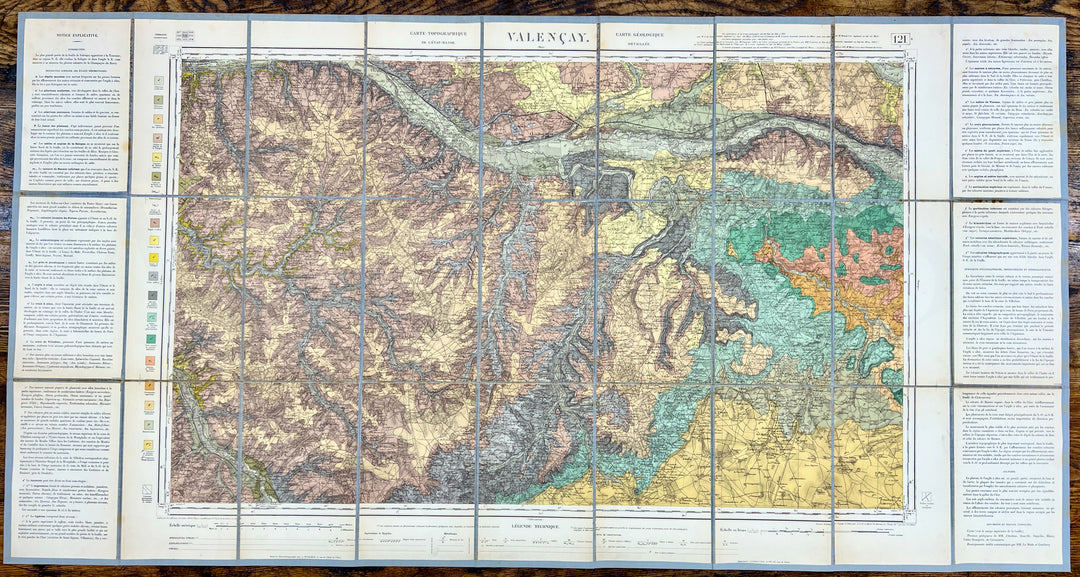 Valencay, France 1890 Geological Map