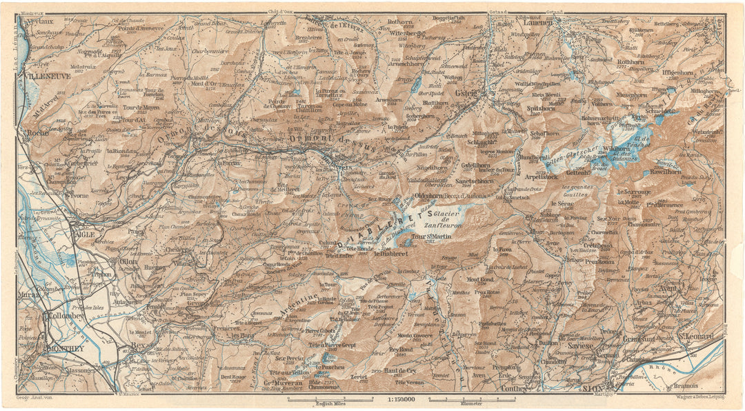 Vaud Canton (Southeast Part), Switzerland 1938