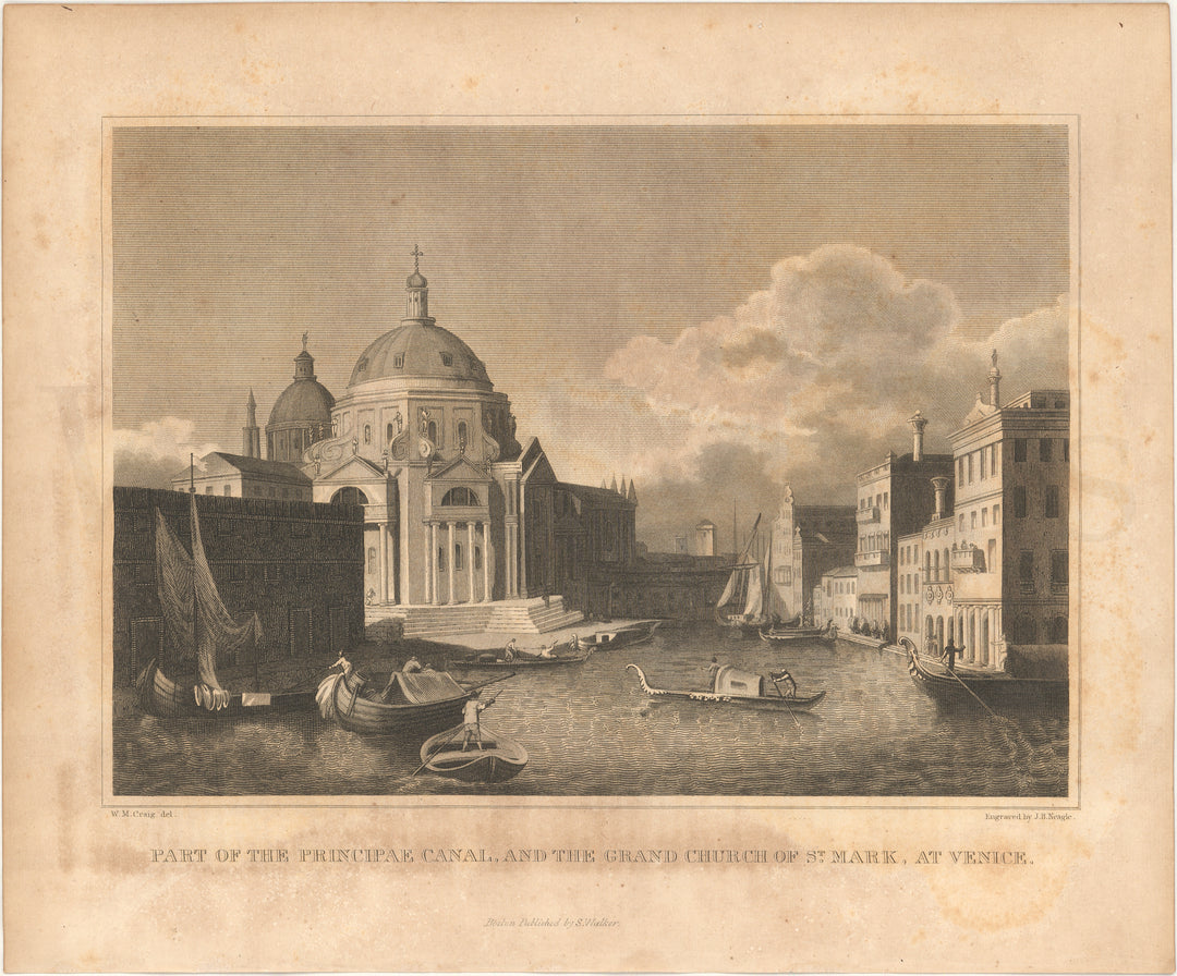 Venice, Italy 1834: Grand Canal and Church of Saint Mark