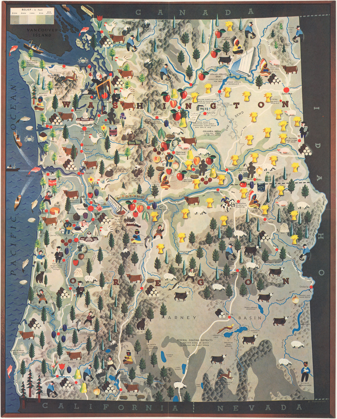 Oregon and Washington Pictorial Circa 1940
