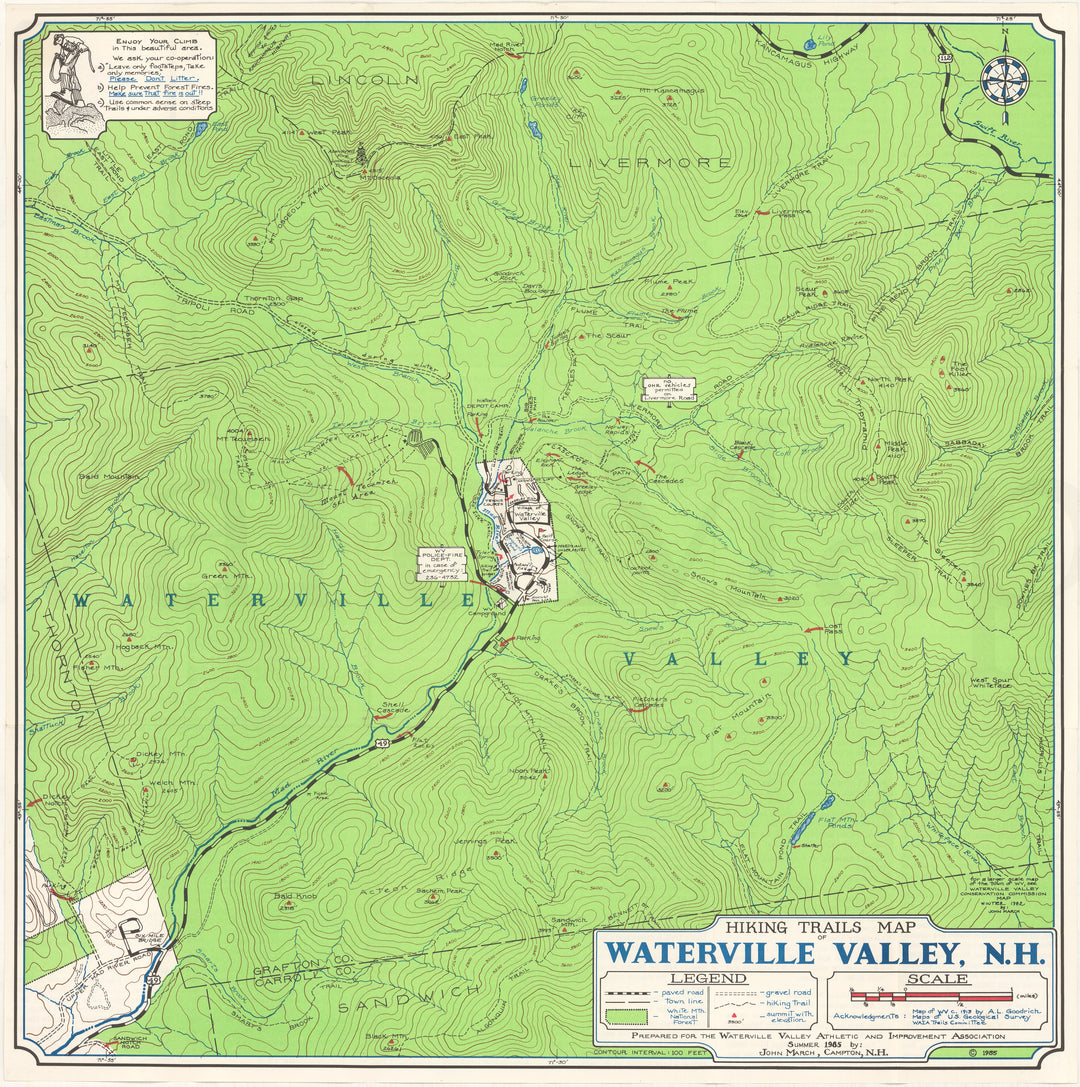 Waterville Valley, New Hampshire Hiking Trails 1985