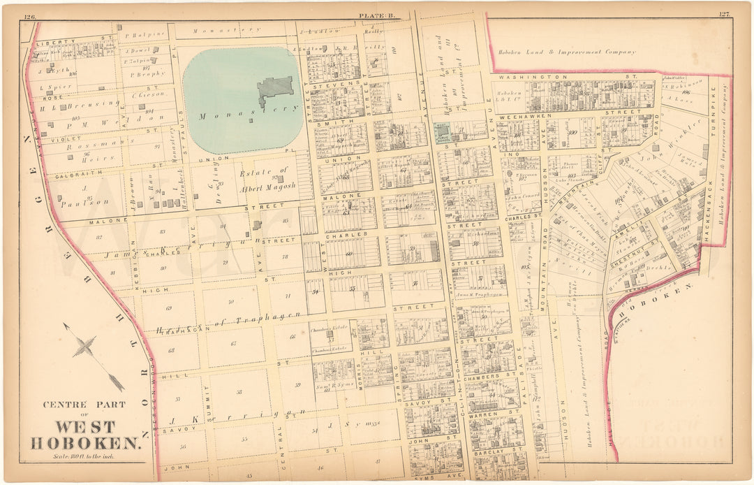 New Jersey and Hudson County 1873: West Hoboken Plate B