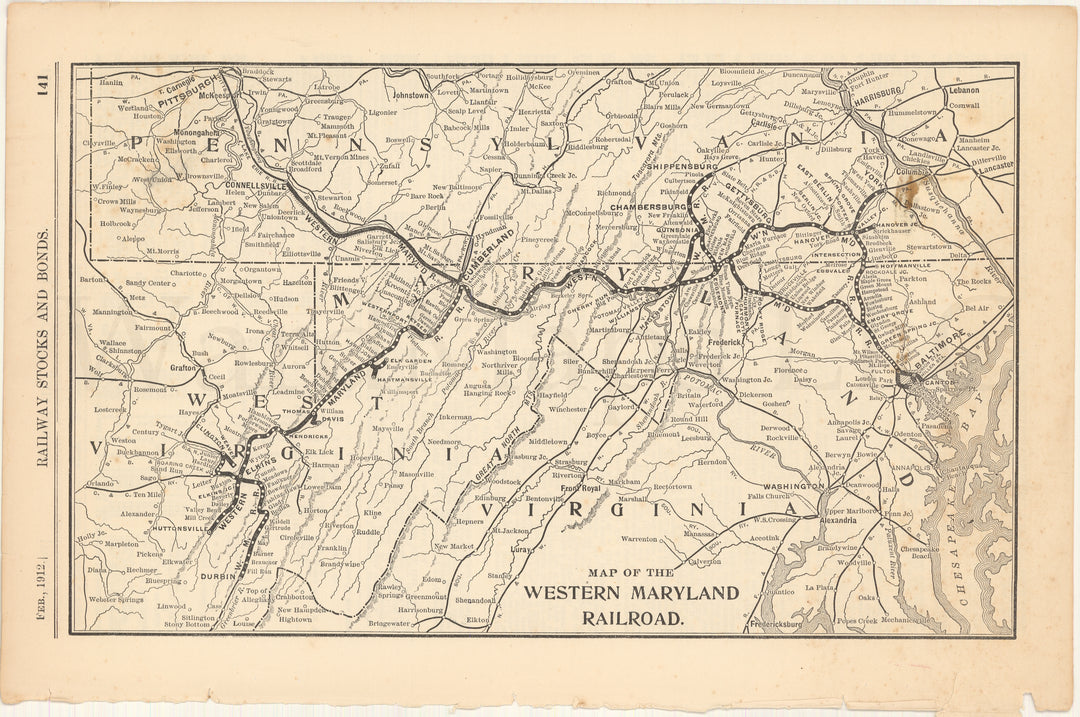 Western Maryland Railway 1912