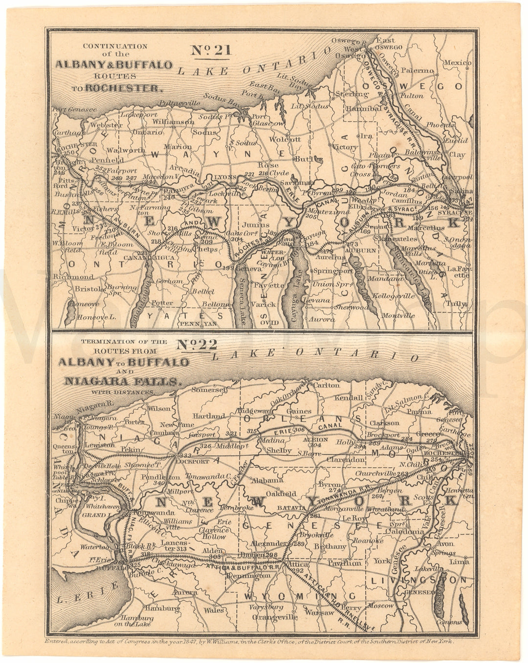 Railroads Serving Central and Western Upstate New York 1850