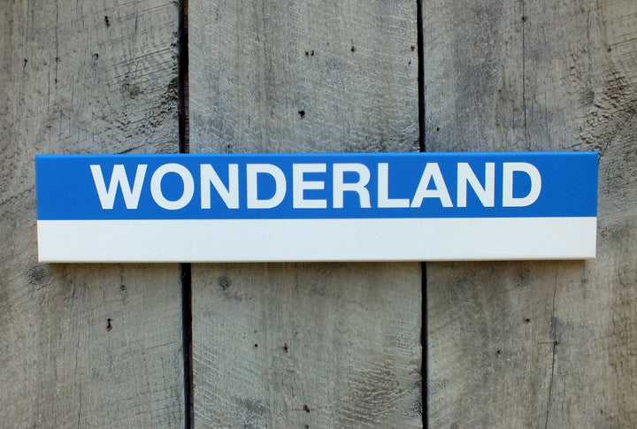 MBTA Blue Line Replica Wood Station Signs (22")
