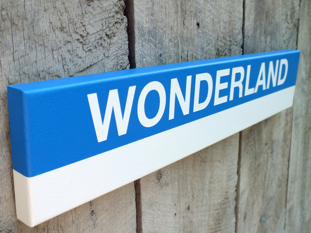 MBTA Blue Line Replica Wood Station Signs (22")
