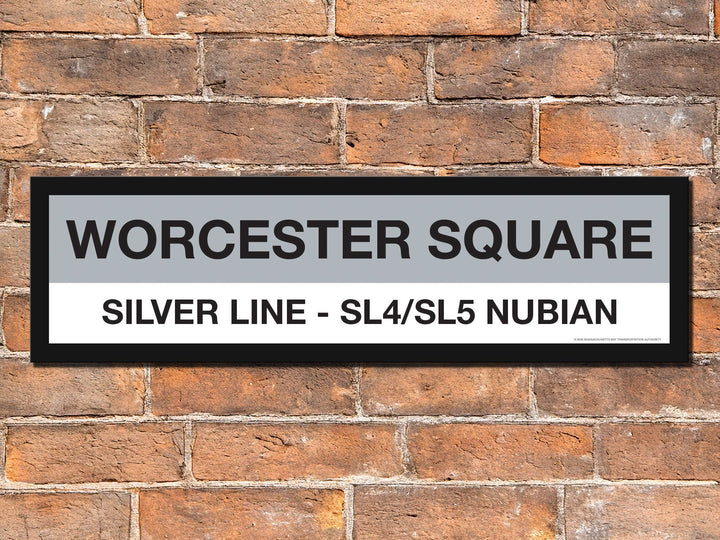 Boston MBTA SILVER LINE Framed Replica Station Signs