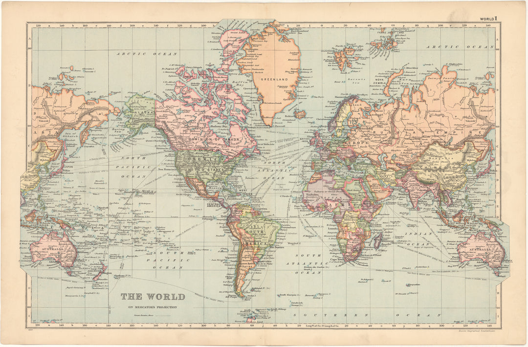 World 1899: Mercator Projection