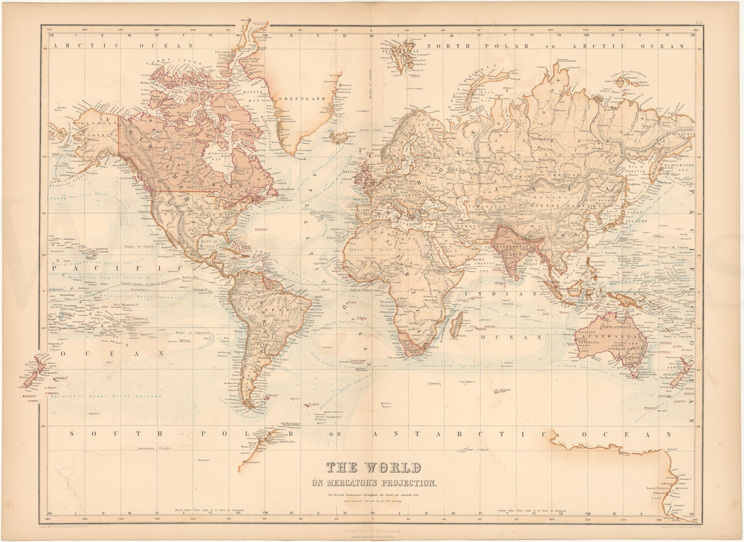 World 1857 (Mercator's Projection)