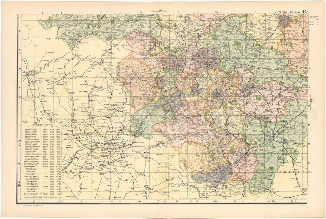 Yorkshire County, England 1899 (Southwest Part)
