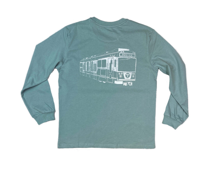 Boston MBTA Green Line Trolley and T Logo Long Sleeve Shirt