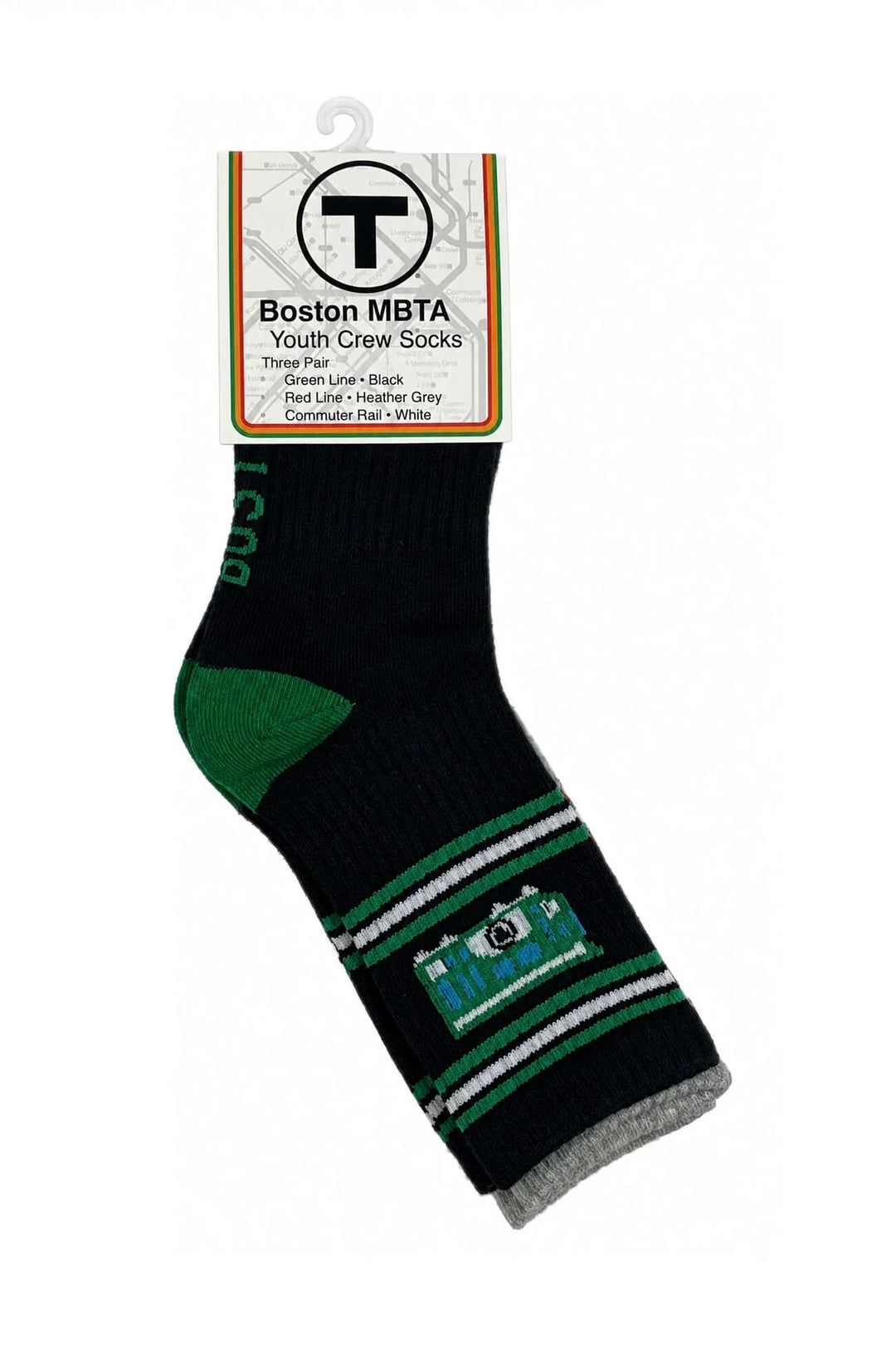 Boston MBTA Toddler/Youth Crew Socks 3-Pair Set