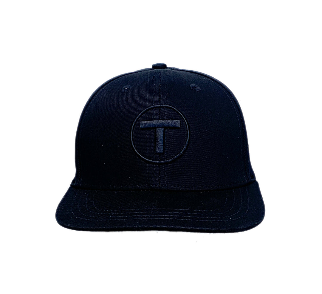 Boston MBTA T Logo Black Baseball Cap FLAT RIM (YOUTH)