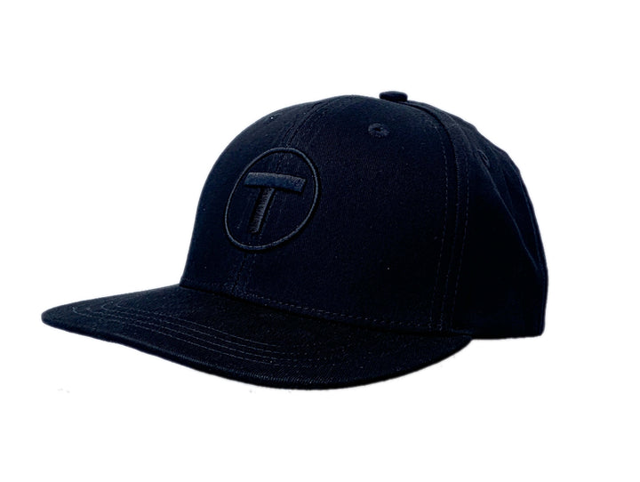 Boston MBTA T Logo Black Baseball Cap FLAT RIM (YOUTH)